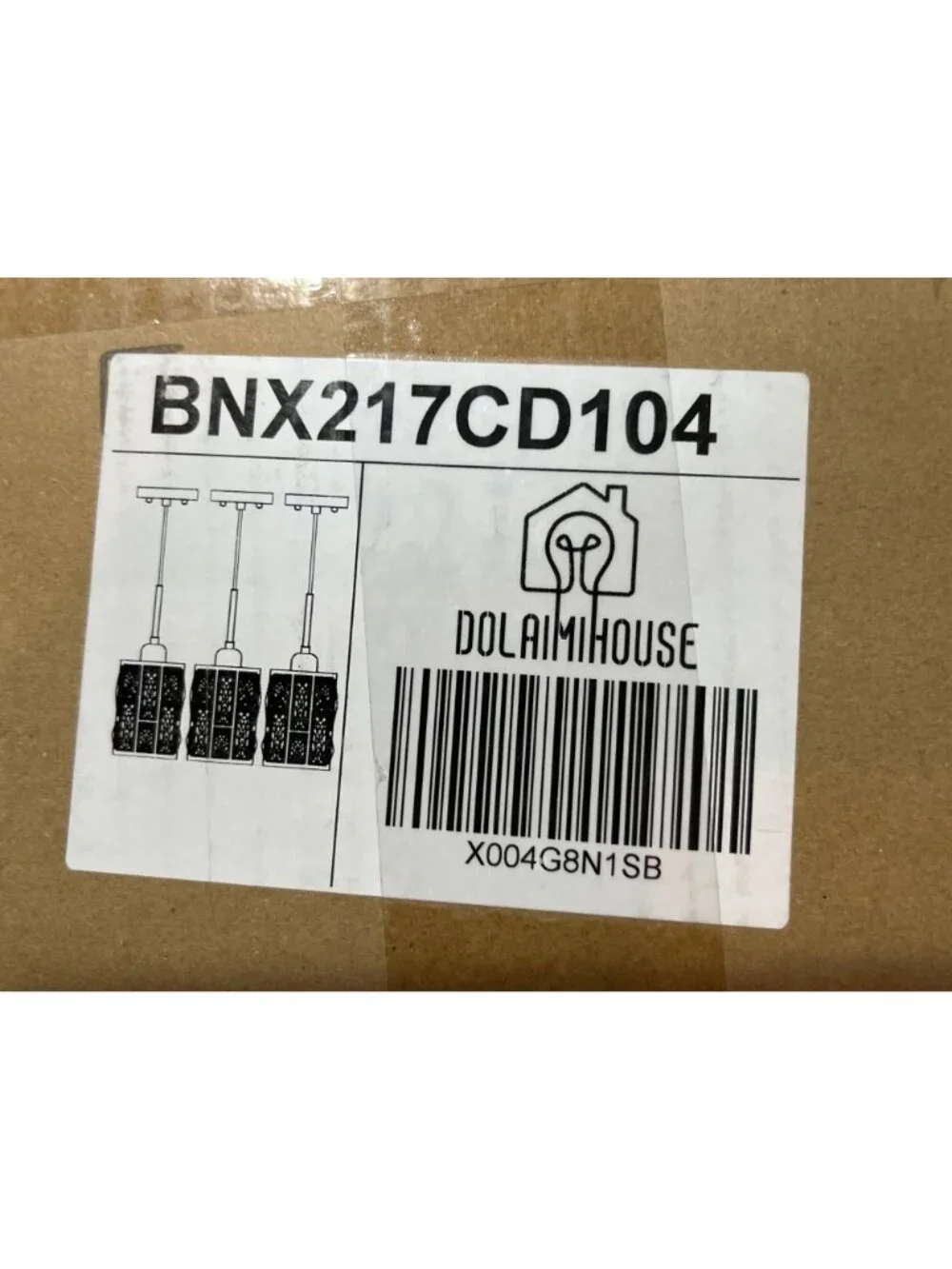 DolaimiHouse Crystal Pendant Light Fixture With Black Metal Frame Model BNX217CD
